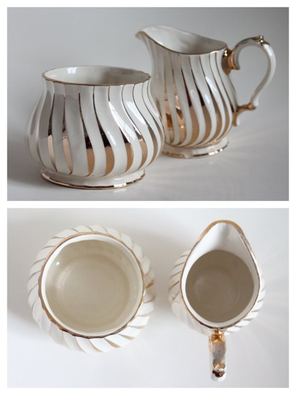 [SADLER] Sugar Pot and Creamer Set (No. 2737, England)